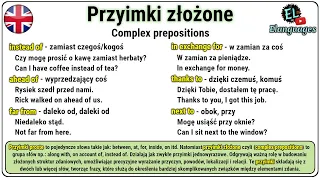 Przyimki proste i złożone po angielsku wyrażenia przyimkowe - Complex Simple Prepositions in English
