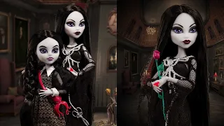 New Addams family 2 pack morticia & Wednesday dolls revealed preorder info Mattel creations