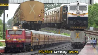 High SPEED PERFECT Crossing TRAINS | PART - 6  | Electric TRAINS and Diesel TRAINS | Indian Railways