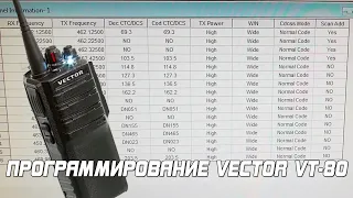 Программирование рации Vector VT-80