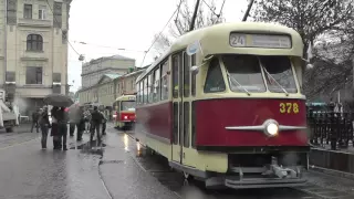 Парад ретро-трамваев в Москве 16 апреля 2016 года