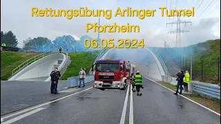 Rettungsübung Arlinger Tunnel, Westtangente, in Pforzheim 06.05.2024