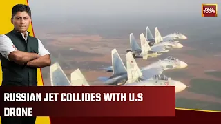 First US-Russia Military Confrontation | Russian Fighter Collides With US Drone In Ukraine