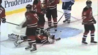 Martin Brodeur makes an UNREAL save!