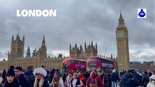 London Winter Walk 🇬🇧 London Eye to BIG BEN to during NYE preparation |  Central London Walking Tour