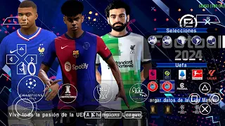 🆕 eFOOTBALL PES 2024 PPSSPP ANDROID OFFLINE NEW KITS & UPDATE TRANSFERS 2024 REAL FACES HD GRAPHICS