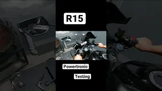 Yamaha r15 powertronic testing.     #powertronic #quickshifter #topspeed #yamahar15v3