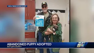 Butler County dog found tied up, abandoned finds new forever home