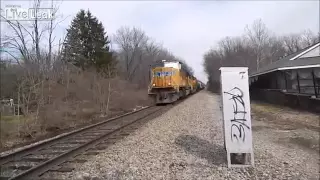 Union Pacific Train hits car in Louisville Kentucky