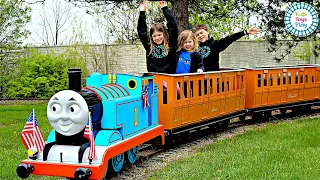 Let's Play Trains at EnterTRAINment Junction with Kids Toys Play