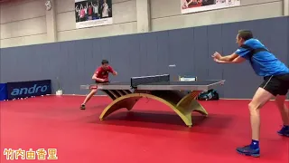 Table Tennis Ovcharov and Pitchford fighting high speed backhand