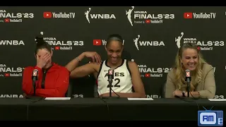 Kelsey Plum/A'ja Wilson/Becky Hammon postgame: Las Vegas Aces lose 87-73 to New York Liberty | G3