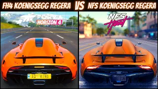 Horizon 4 VS NFS Heat | Koenigsegg Regera | Top Speed, Acceleration, Sound | Comparison Gameplay