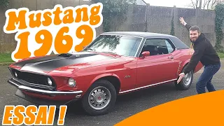 JE CONDUIS SA VOITURE AVANT LUI! - essai Mustang 1969 351ci