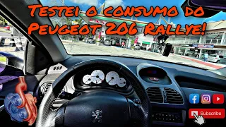 Teste de consumo com o Peugeot 206 Rallye 1.6 16v gasolina, quantos km fez com o litro?