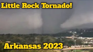 Footage of  huge terrifying Tornado hit Little Rock, Arkansas! March 31, 2023