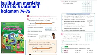 Matematika kelas 5 volume 1 halaman 74-75 kurikulum merdeka