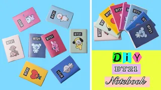 DIY BTS Cute Mini Notebook - How to MaKe BTS Notebook | Easy BTS craft Ideas