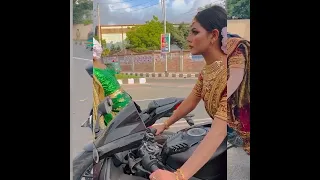 saree biker  woman wear beautiful saree and ride sport bike #sareebiker #sareebike #sportbike