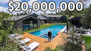 Touring a $20,000,000 Hidden Hills Modern Mega Mansion with an Incredible Guest House!