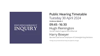 Hugh Flemington - Day 129 AM (30 April 2024) - Post Office Horizon IT Inquiry