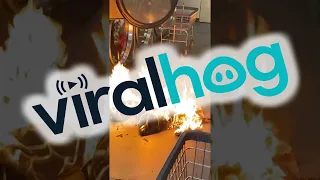 Dryer Catches Fire at Laundromat || ViralHog