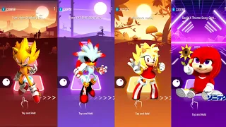 FleetWay Super Sonic vs Silver Sonic Exe vs Super Amy vs Baby Knuckles | Tiles Hop EDM Rush