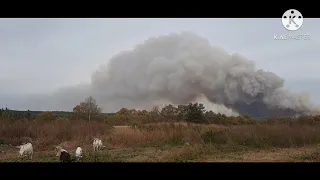 Мы с дедом Матвеем на передовой. Пожар на складе в Рязанской  обл.