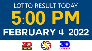 Lotto Results Today February 4 2022 5pm Ez2 Swertres 2D 3D 4D 6/45 6/58 PCSO