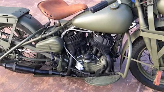 1942 Harley Davidson WLA Start Up Procedures