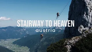 Climbing up the Stairway to Heaven: Austria's 43 meter sky ladder 700 meters above the ground!