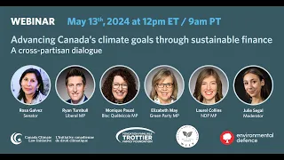 Advancing Canada’s climate goals through sustainable finance: A cross-partisan dialogue