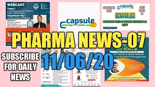 Capsule-Pharma news-07 |PG diploma in clinical research|Webinars | webcasts |virtual lab for Bpharm|