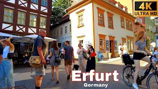 [4K] Erfurt Germany City Walk - Walking Tour at Medieval German Town