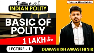 Complete Polity lectures| L 1| Basics Of Polity |UPSC | MPPSC | UPPSC | BPSC  | DEWASHISH SIR