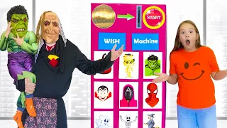 Amelia, Avelina & Akim try a Costume Vending Machine for a Halloween party