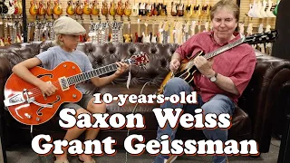 10-years-old Saxon Weiss and Grant Geissman