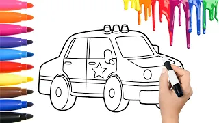 Mari Mewarnai Mobil Polisi | Tips Menggambar dan Mewarnai Mudah - Backtoschool #1