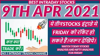 BEST INTRADAY STOCKS FOR 9 APRIL 2021 | INTRADAY TRADING SOLUTION | INTRADAY TRADING STRATEGY