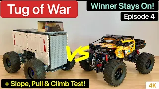 TUG OF WAR! Lego Technic 42099 vs Obstacon! Winner stays on Episode 4 + Slope, Pull & Climb Test! 4K
