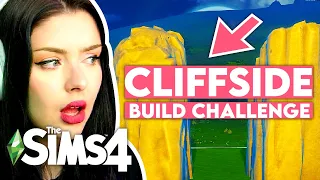 Trying this CLIFFSIDE BUILD CHALLENGE // Building a House Between 2 Cliffs in The Sims 4