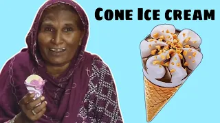 Tribal Women Try Cone ice Cream For The First Time|