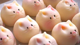 Kitty Snowskin Mooncake without Mold | 猫咪冰皮月饼 免模具 |玉米奶黄馅 Corn Flavoured Custard Filling