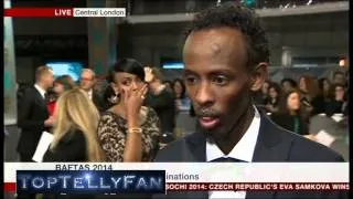 Barkhad Abdi (Captain Phillips) - BAFTA 2014 red carpet interview (BBC News, 16.2.14)