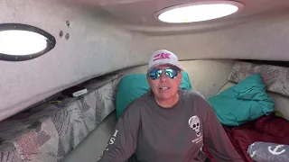 HOW TO SETUP FOR AN OVERNIGHT STAY ON A SMALL CUDDY CABIN/ INFO ON PRIVATE SELLER WAC BOAT