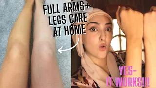 HOW TO BRIGHTEN ARMS + LEGS *FULL BODY POLISH & HAIR MASK*(IN URDU STEP BY STEP ROUTINE)~ Immy