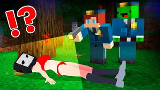 JJ Investigates TV WOMAN Murder in FOREST! SHE FIND HIM! JJ Save Village in Minecraft - Maizen