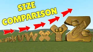 SIZE COMPARISON ALL GOLDEN ALPHABET LORE FAMILY in Garry's Mod!