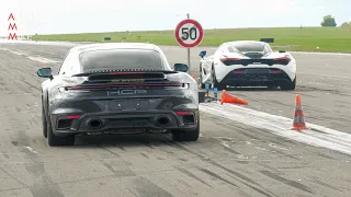 799HP HCP Porsche 992 Turbo S vs 950HP HPT McLaren 750S