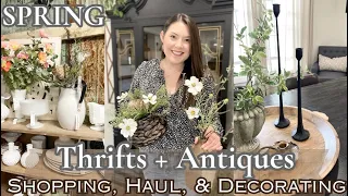 SPRING ANTIQUING 2024/THRIFT + ANTIQUE HOME DECOR HAUL/SPRING DECORATING USING THRIFTED HOME DECOR